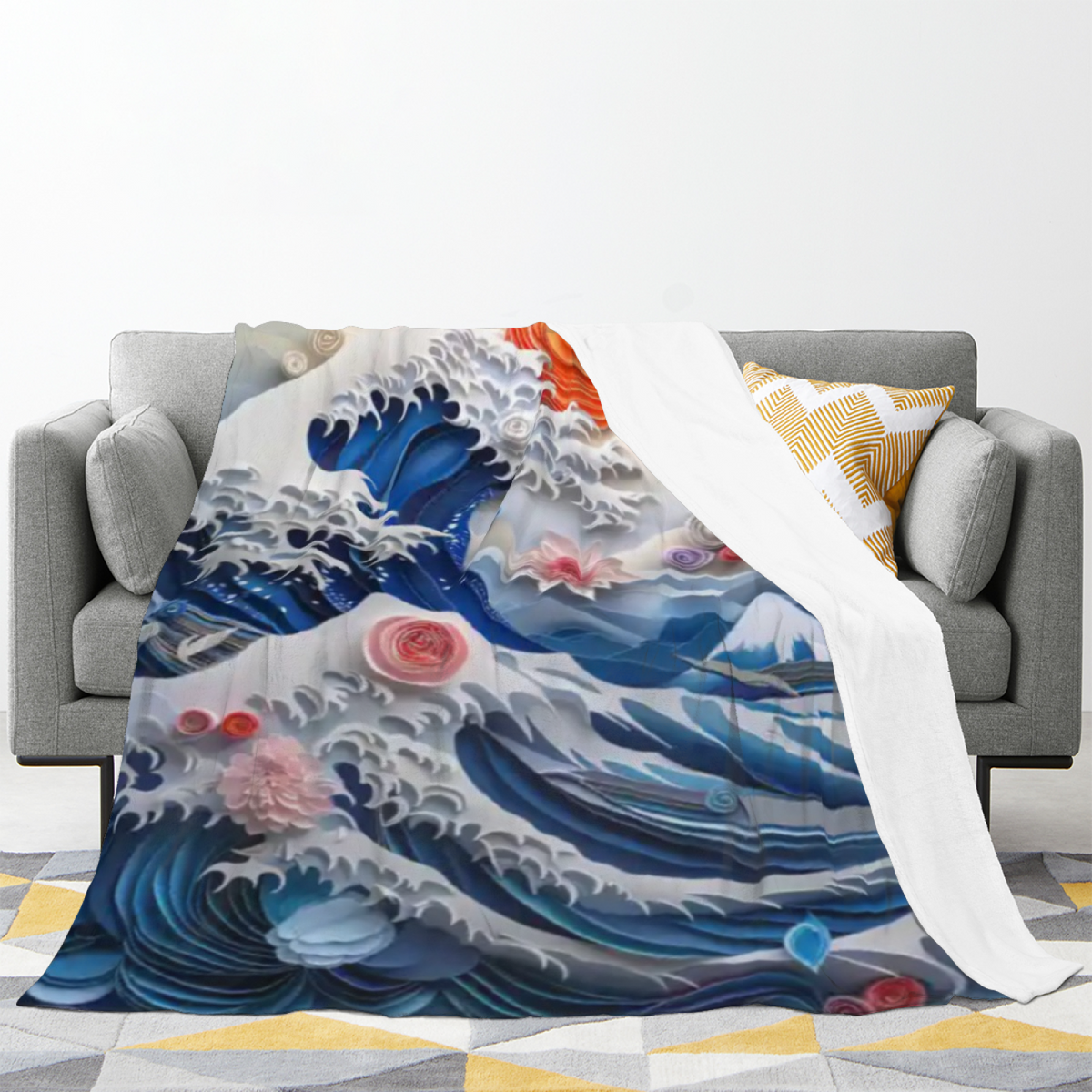 Decorative Flannel Blanket with Wildwood Breeze Cozy Cottage Artwork