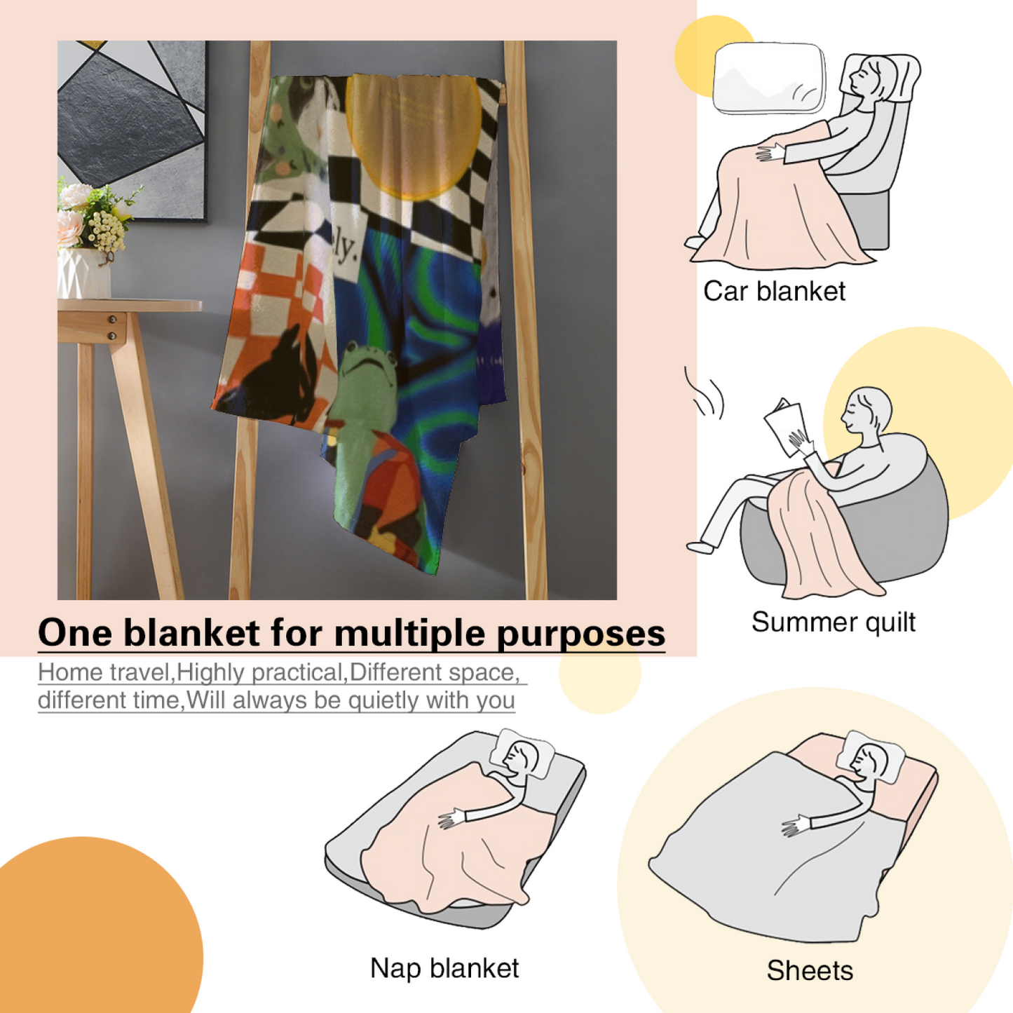 Modern Decorative Throw Blanket ¨C Stylish Graphic Printed Cozy Blanket