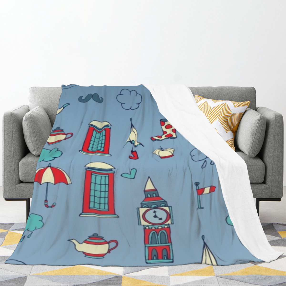 Soft Neutral Ember Drift All-Season Flannel Blanket