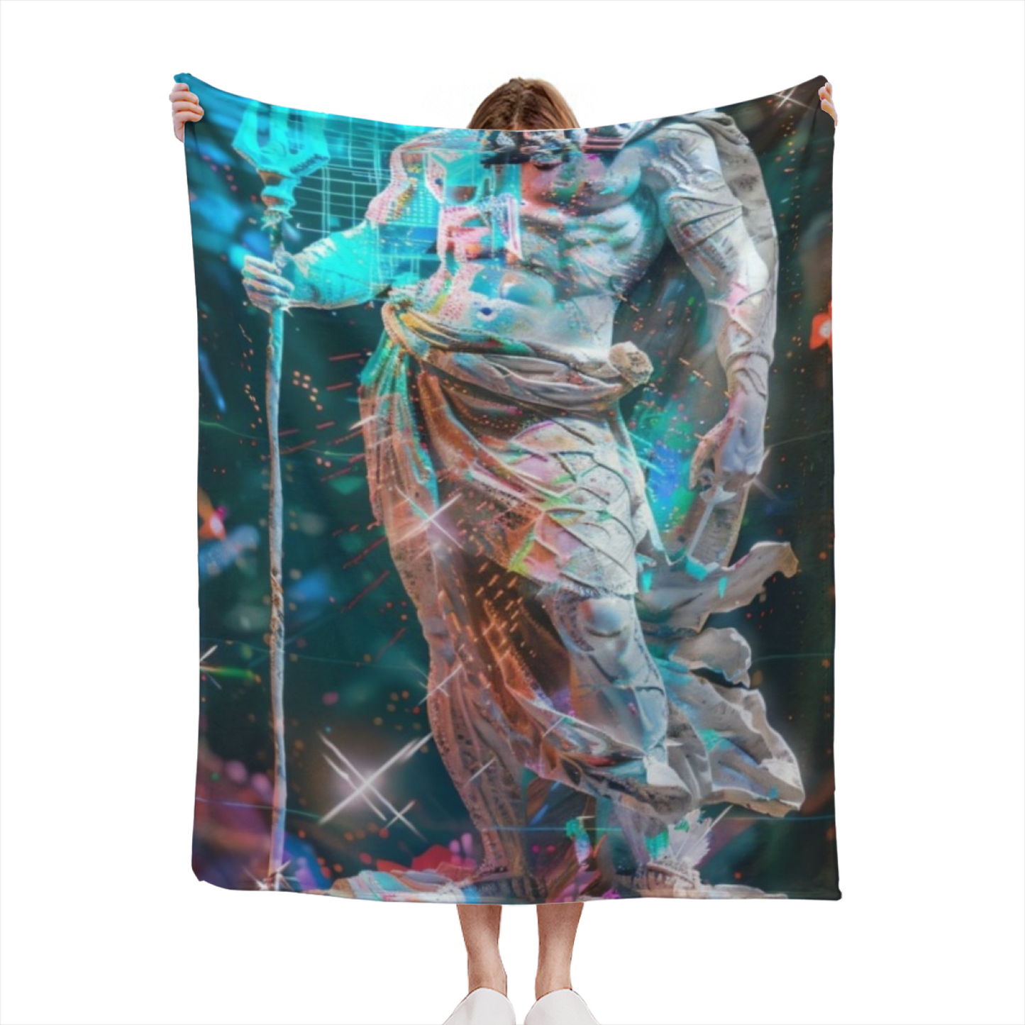 Futuristic Robot Flannel Throw Blanket ¨C Cinematic Sci-Fi Character Design