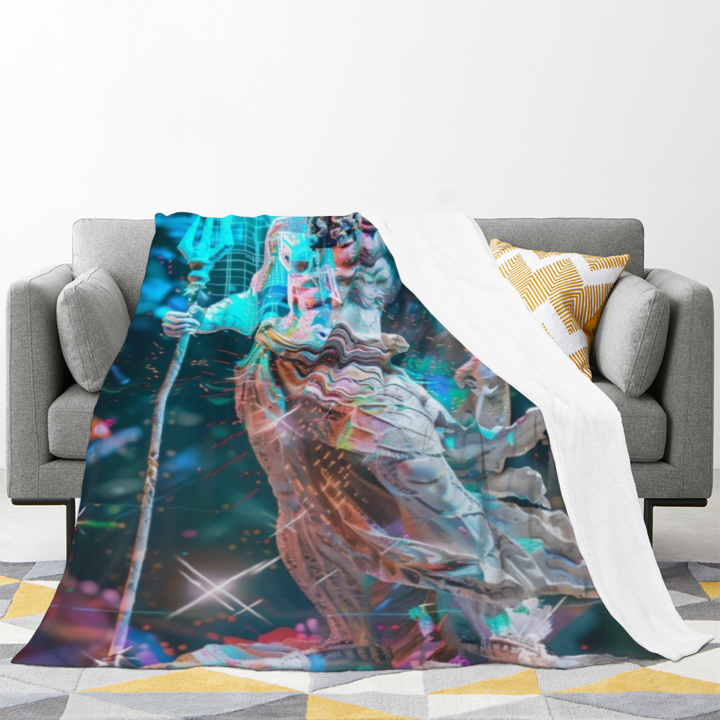 Futuristic Robot Flannel Throw Blanket ¨C Cinematic Sci-Fi Character Design