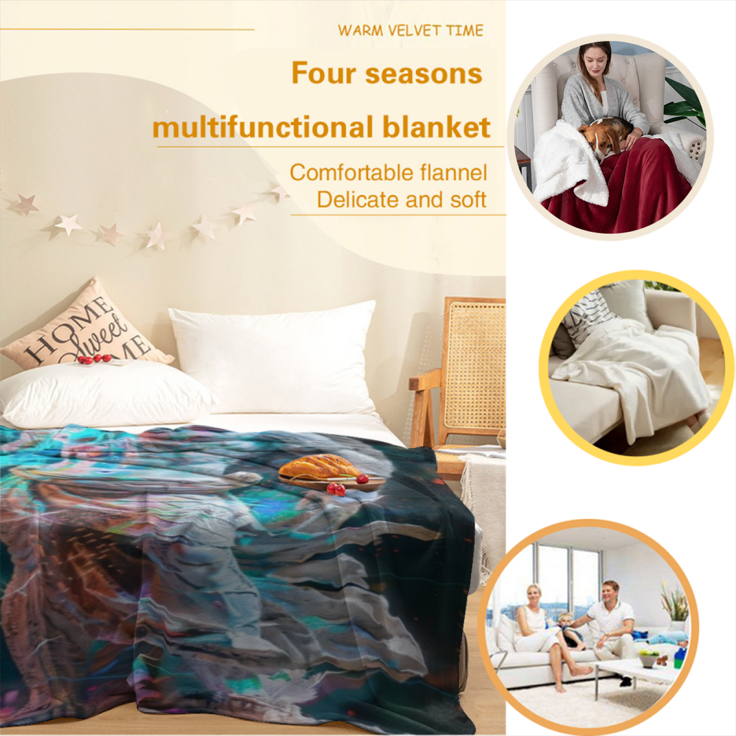 Futuristic Robot Flannel Throw Blanket ¨C Cinematic Sci-Fi Character Design