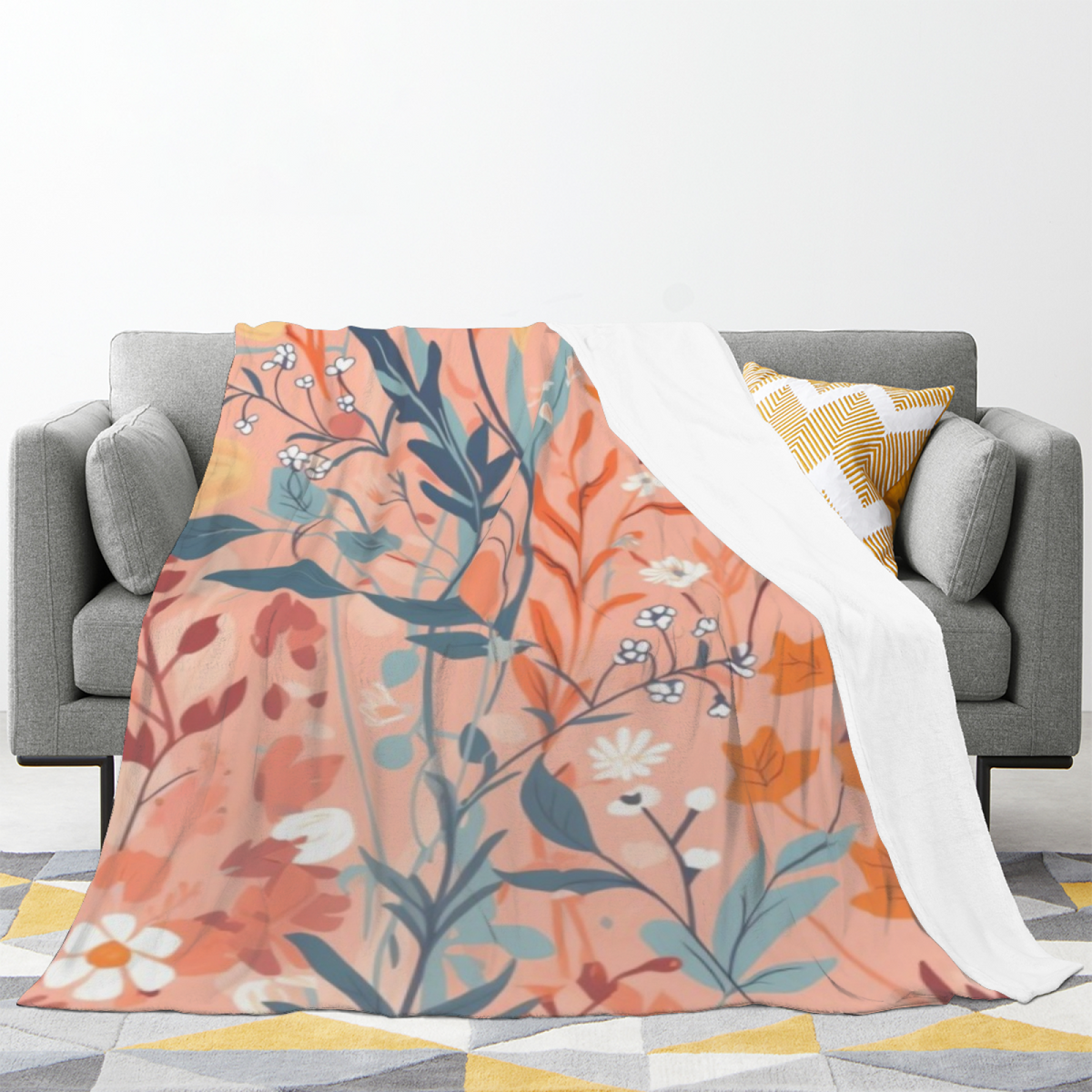 Cobalt Muse Contemporary Pattern All-Season Flannel Blanket
