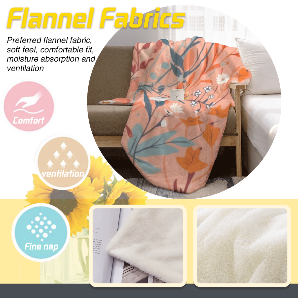 Cobalt Muse Contemporary Pattern All-Season Flannel Blanket