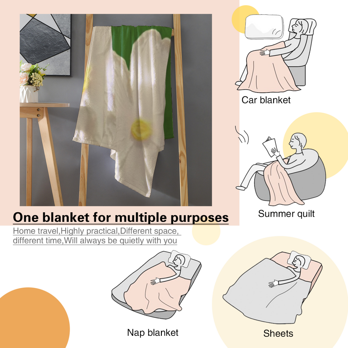 Soft Minimalist All-Season Flannel Blanket ¨C Cinnamon Sanctuary Collection