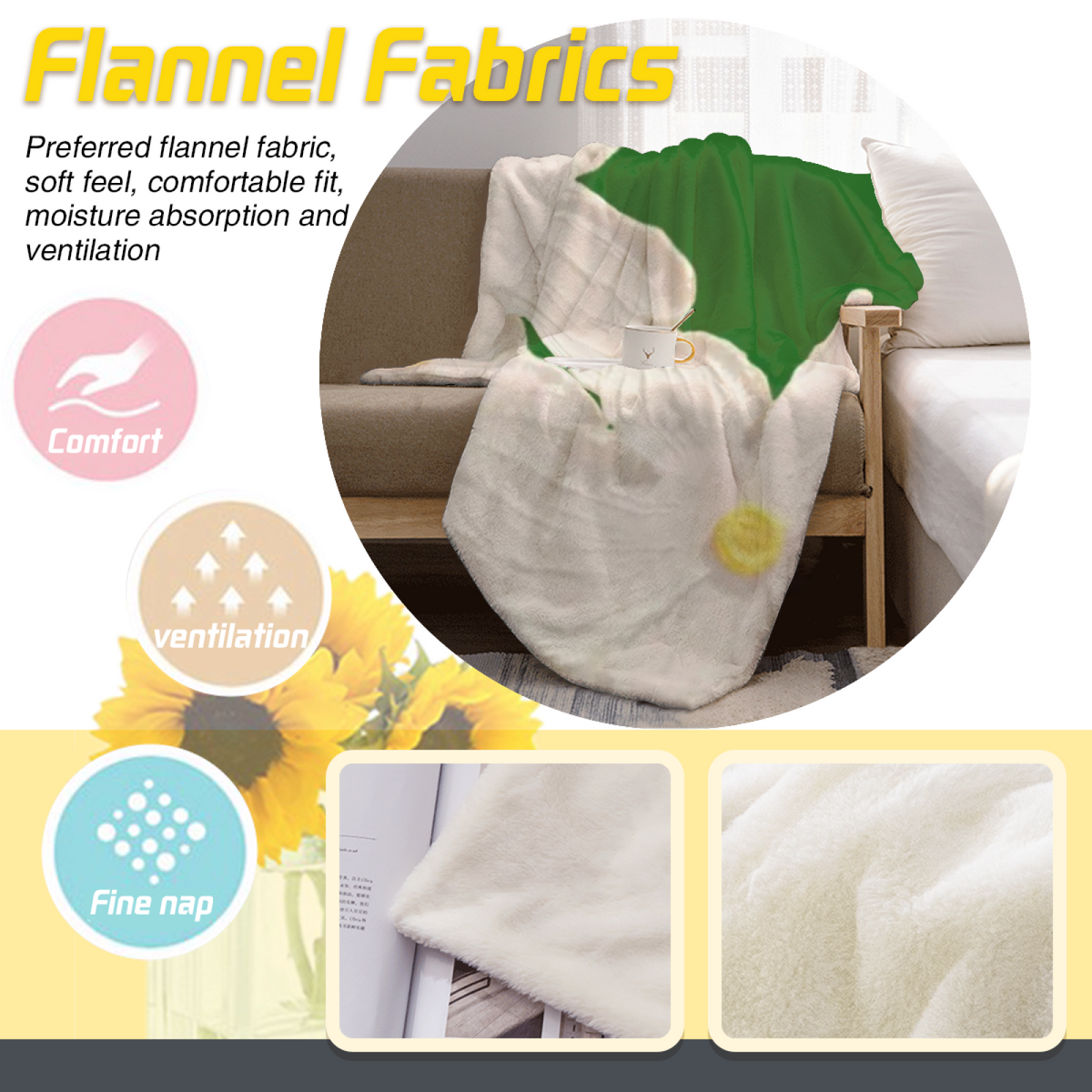 Soft Minimalist All-Season Flannel Blanket ¨C Cinnamon Sanctuary Collection
