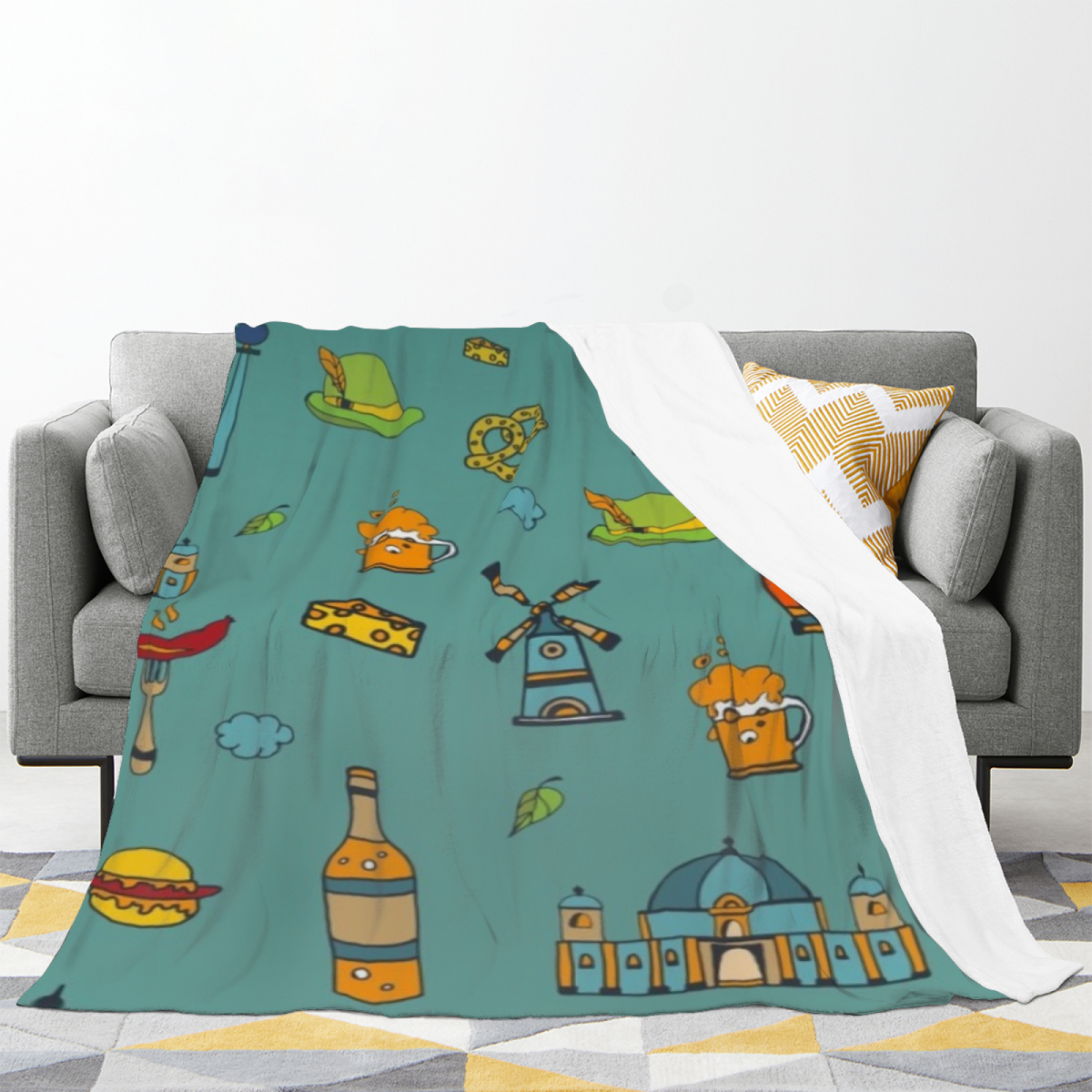 Rosewood Drift Playful Pattern Cozy Flannel Bed Blanket