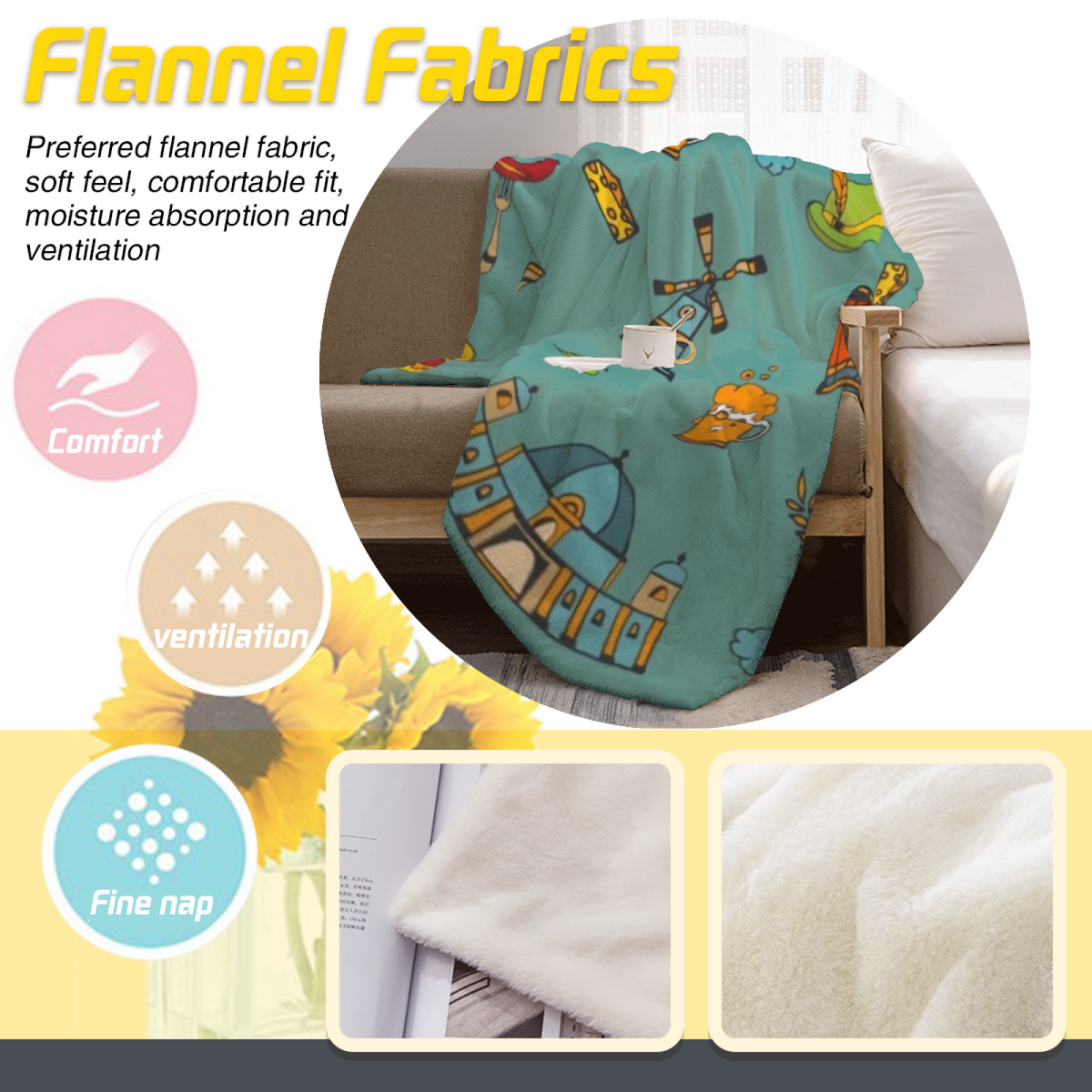 Rosewood Drift Playful Pattern Cozy Flannel Bed Blanket