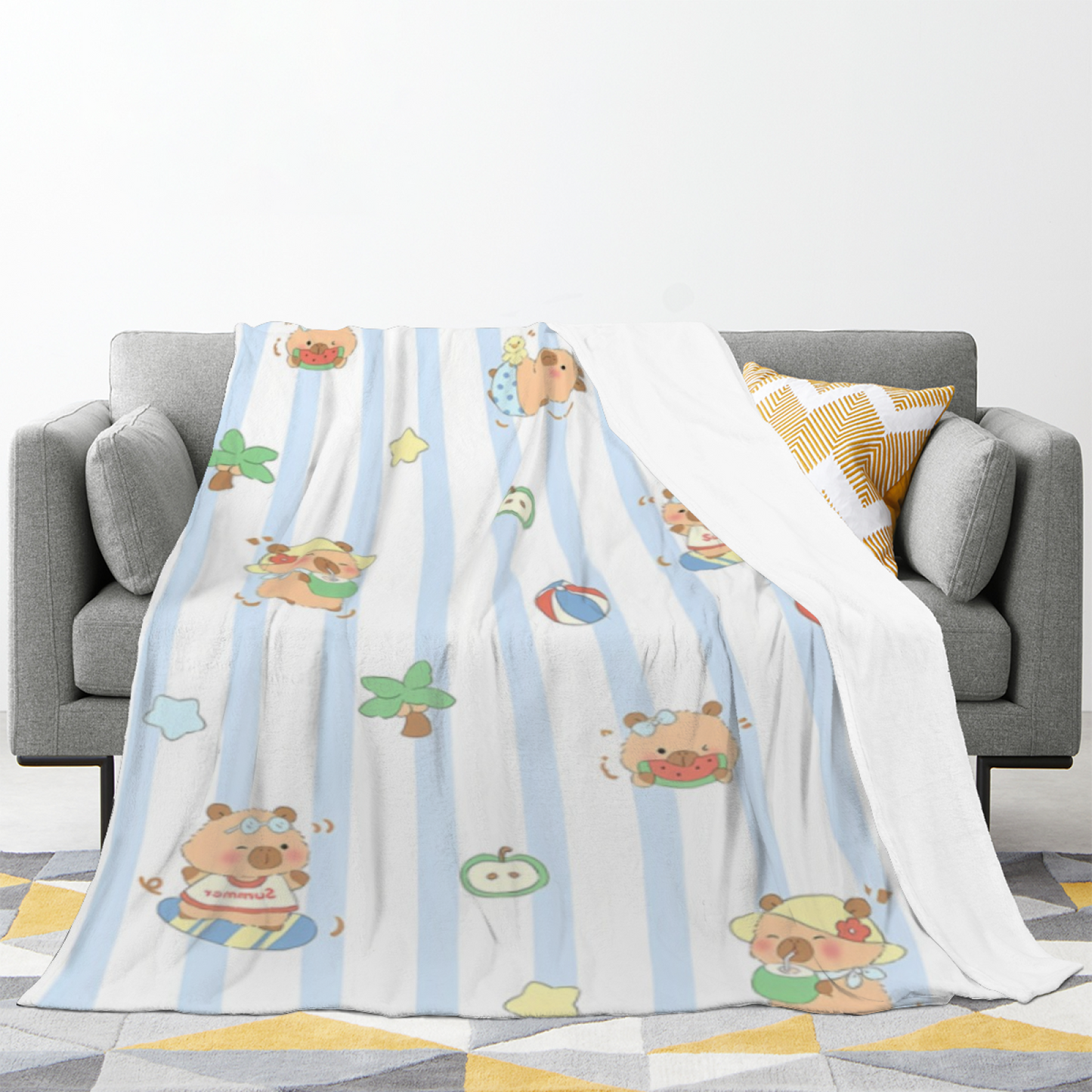 Contemporary Graphic Throw Blanket ¨C Stylish Abstract Printed Cozy Blanket