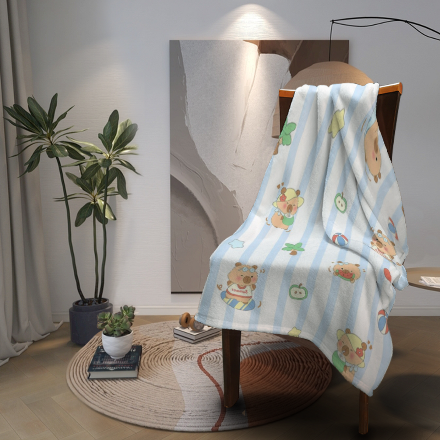 Contemporary Graphic Throw Blanket ¨C Stylish Abstract Printed Cozy Blanket