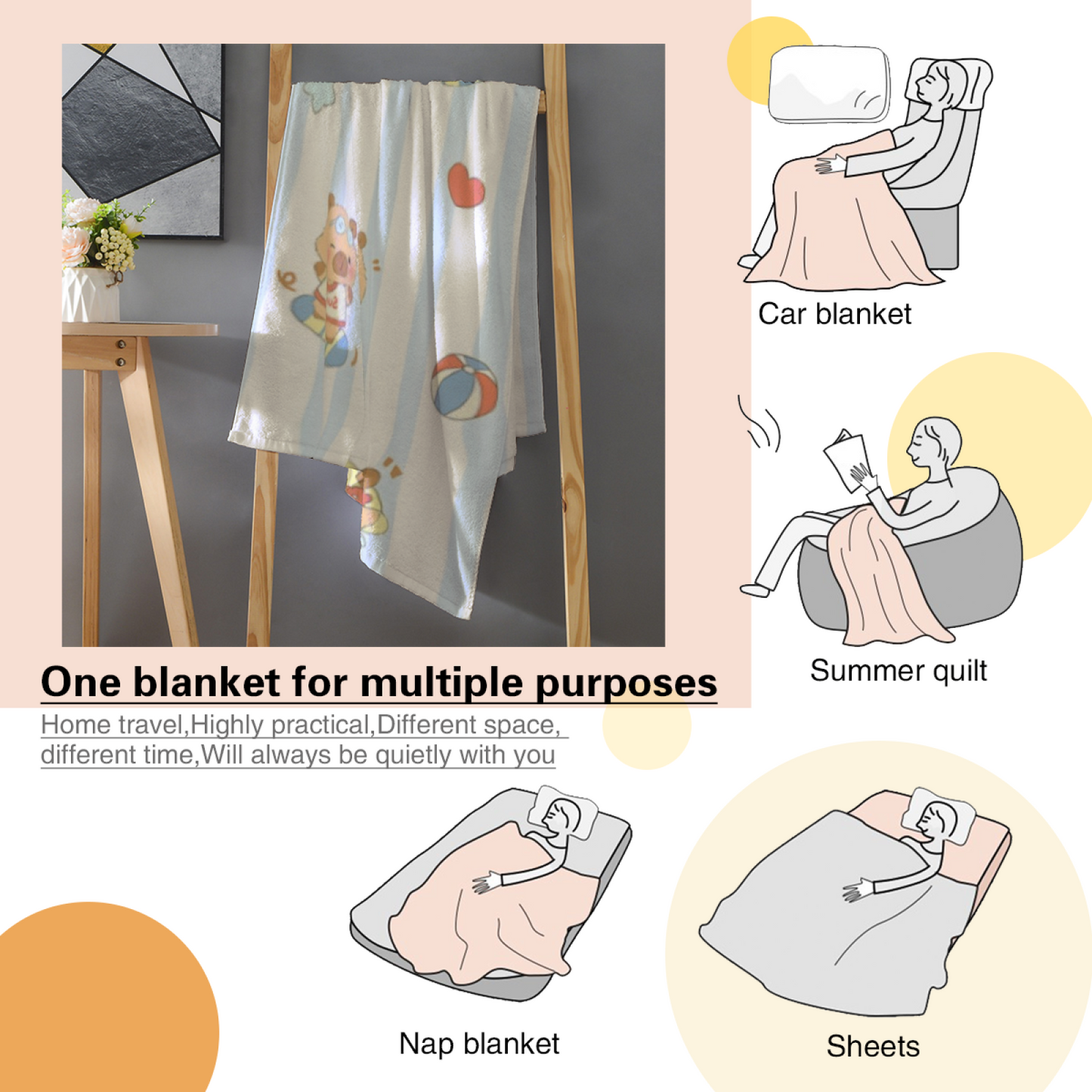 Contemporary Graphic Throw Blanket ¨C Stylish Abstract Printed Cozy Blanket