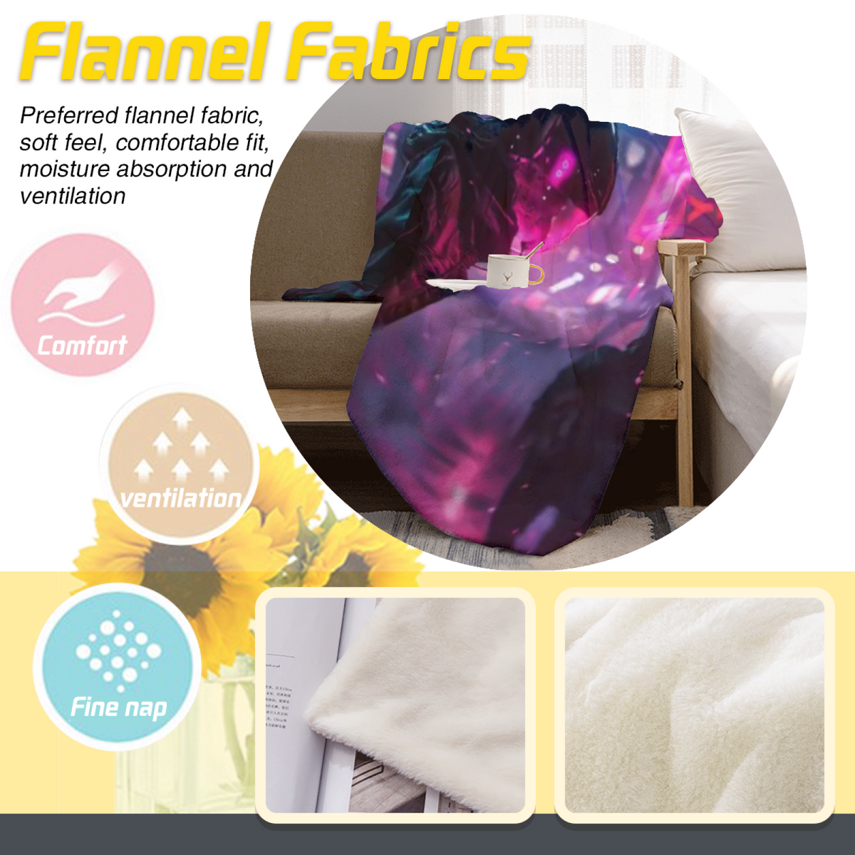 Marigold Ripple Pastel Multicolor Modern Art Decorative Flannel Blanket
