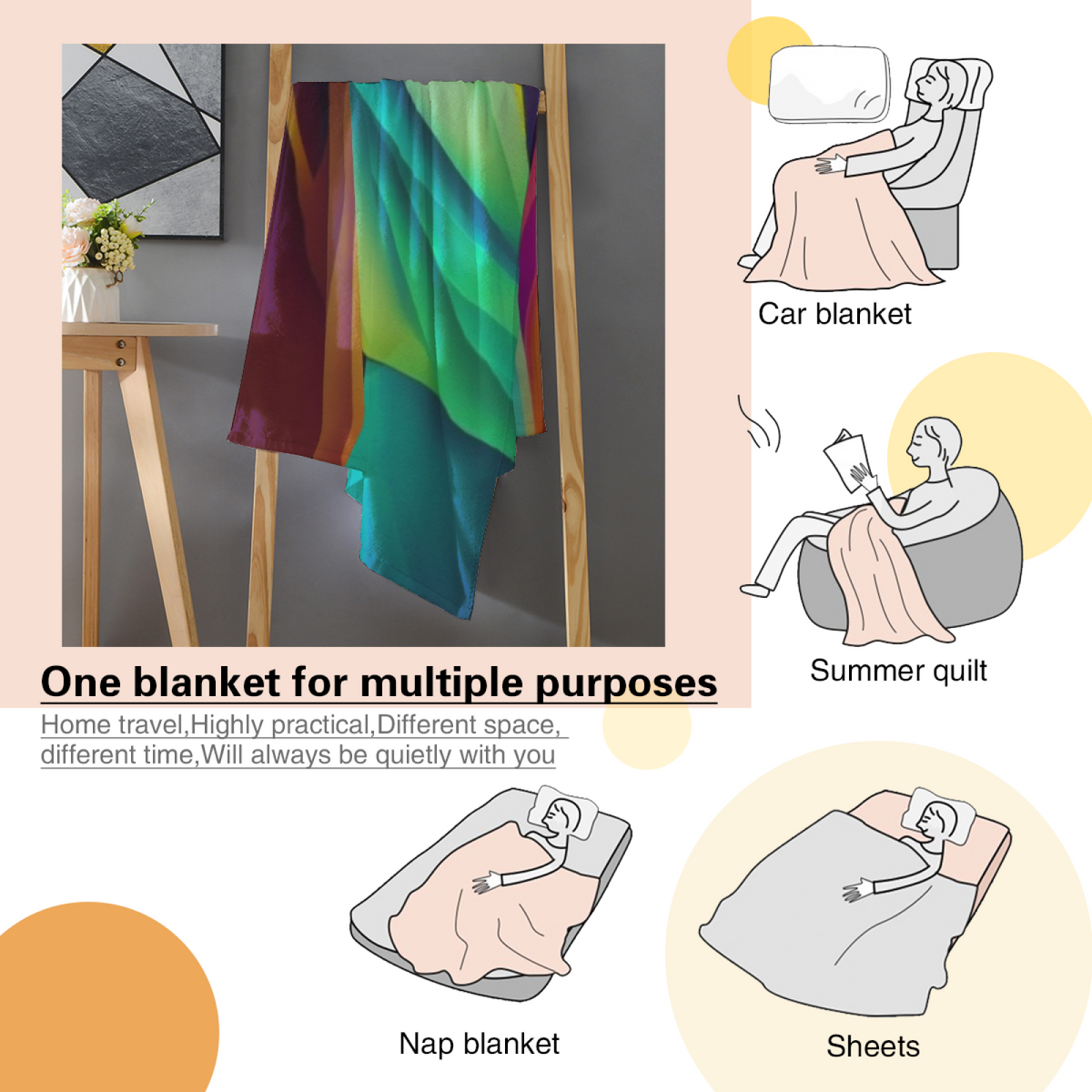 Juniper Petal Eclectic Pattern Cozy Flannel Bed Blanket