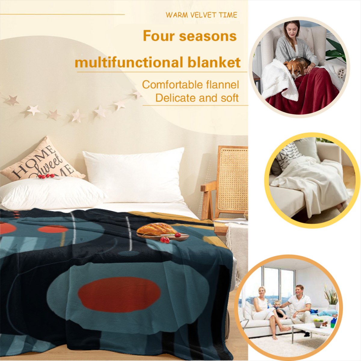 Earthy Neutral Seaside Mirage Soft Flannel Blanket ¨C Contemporary Pattern