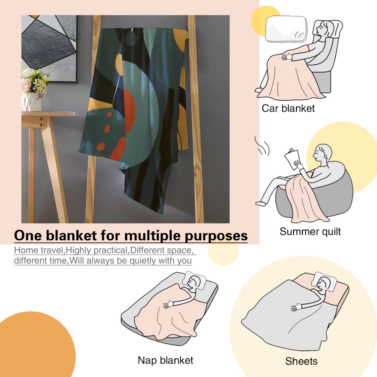 Earthy Neutral Seaside Mirage Soft Flannel Blanket ¨C Contemporary Pattern