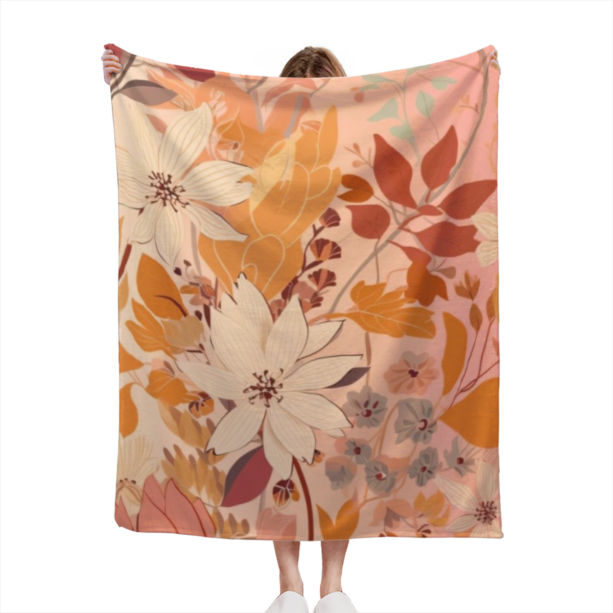 Blush Muse Pastel Multicolor Bohemian Decorative Flannel Blanket