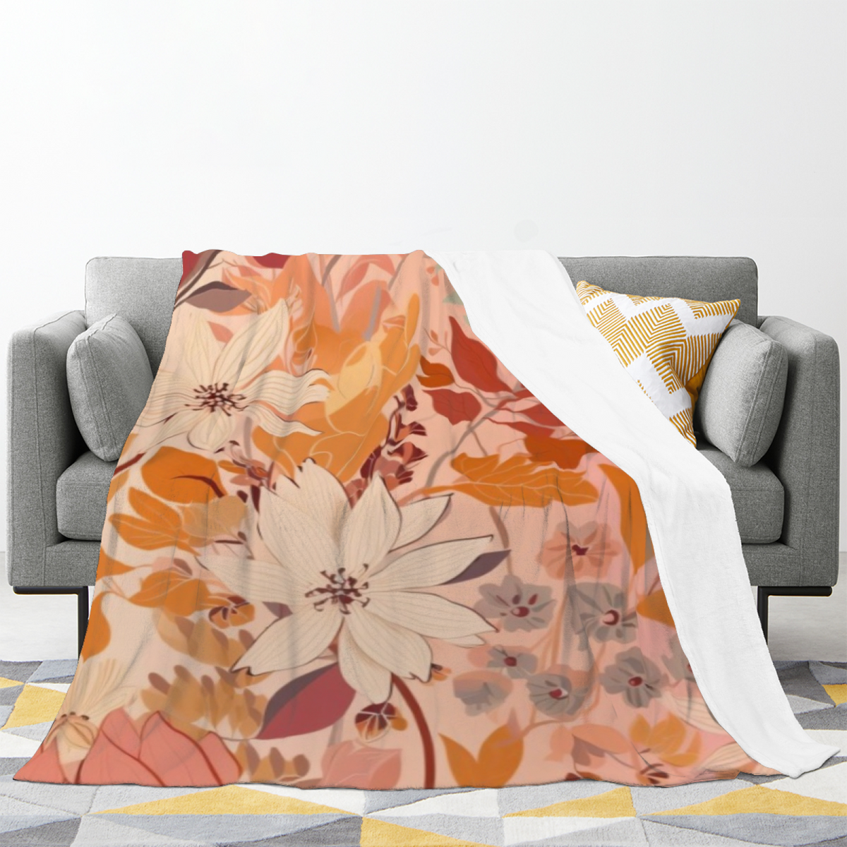 Blush Muse Pastel Multicolor Bohemian Decorative Flannel Blanket