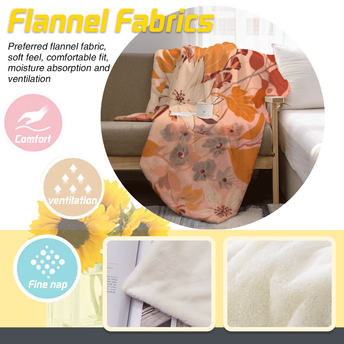 Blush Muse Pastel Multicolor Bohemian Decorative Flannel Blanket