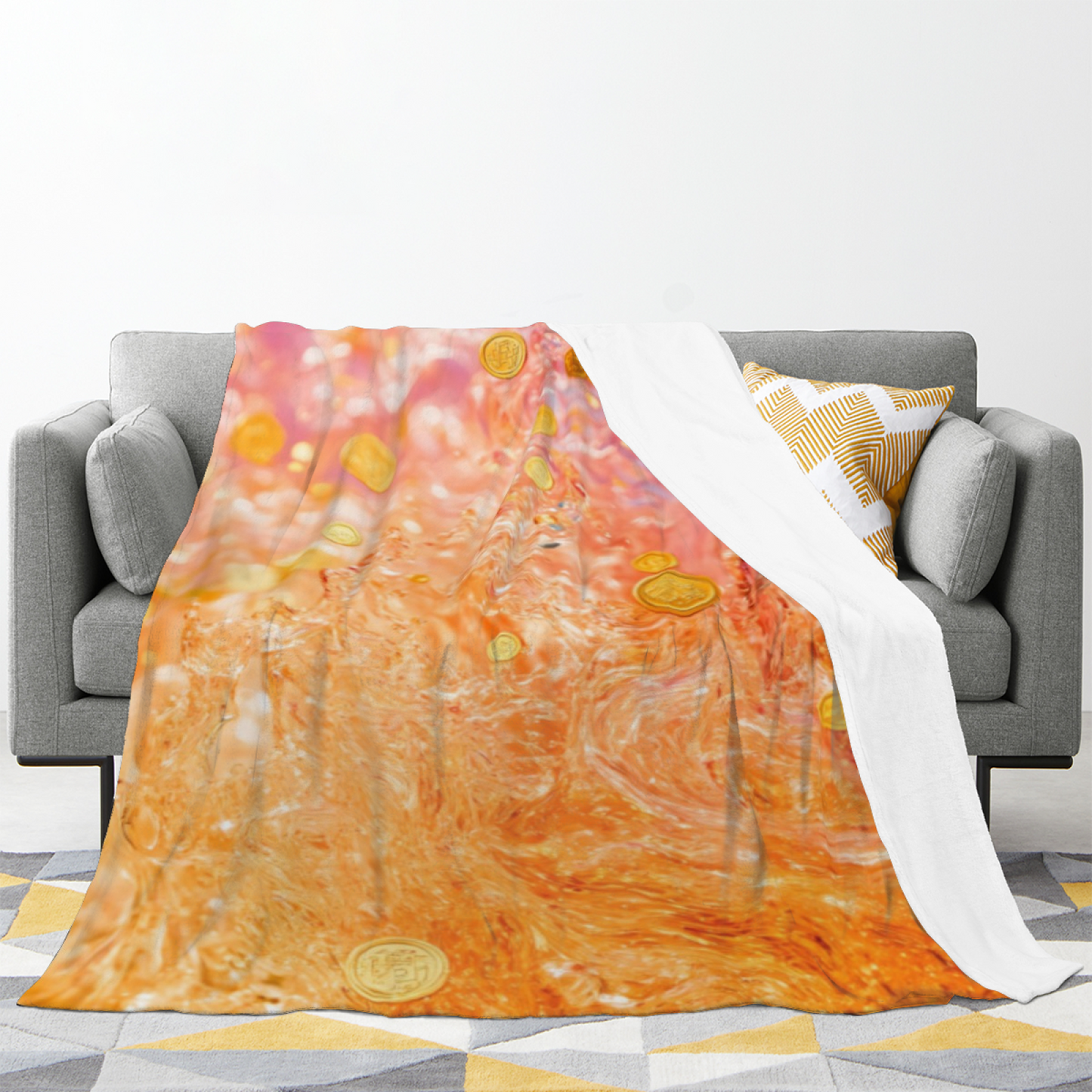 Artistic Graphic Throw Blanket ¨C Colorful Modern Printed Cozy Blanket