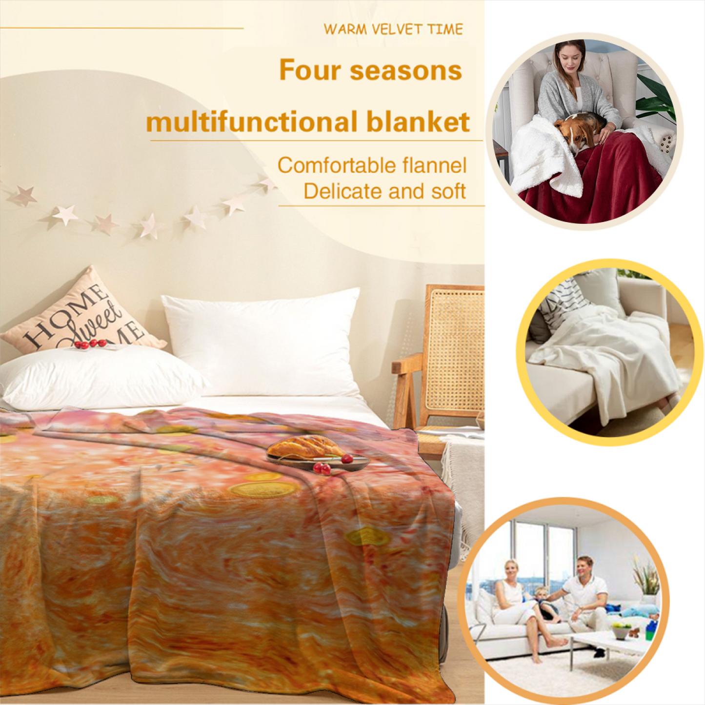 Artistic Graphic Throw Blanket ¨C Colorful Modern Printed Cozy Blanket
