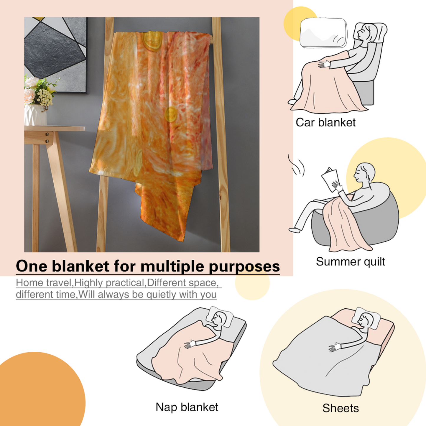 Artistic Graphic Throw Blanket ¨C Colorful Modern Printed Cozy Blanket