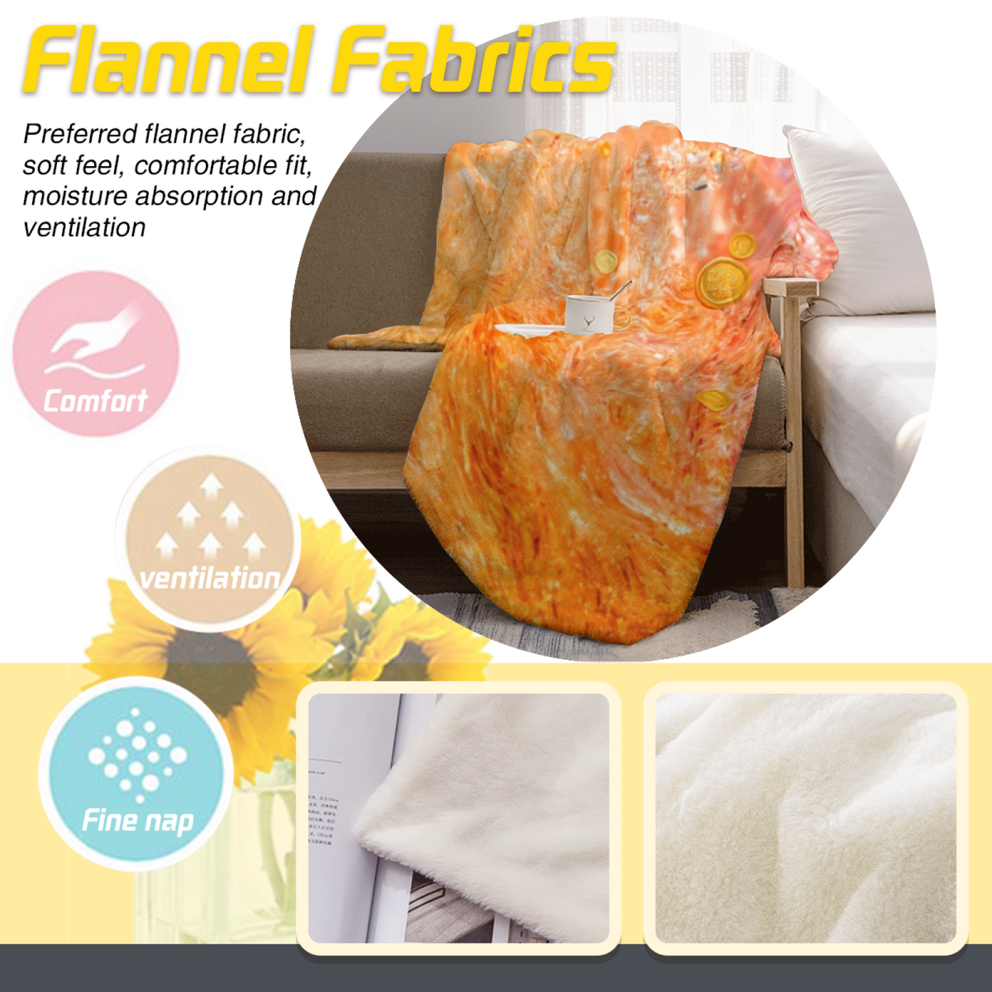 Artistic Graphic Throw Blanket ¨C Colorful Modern Printed Cozy Blanket