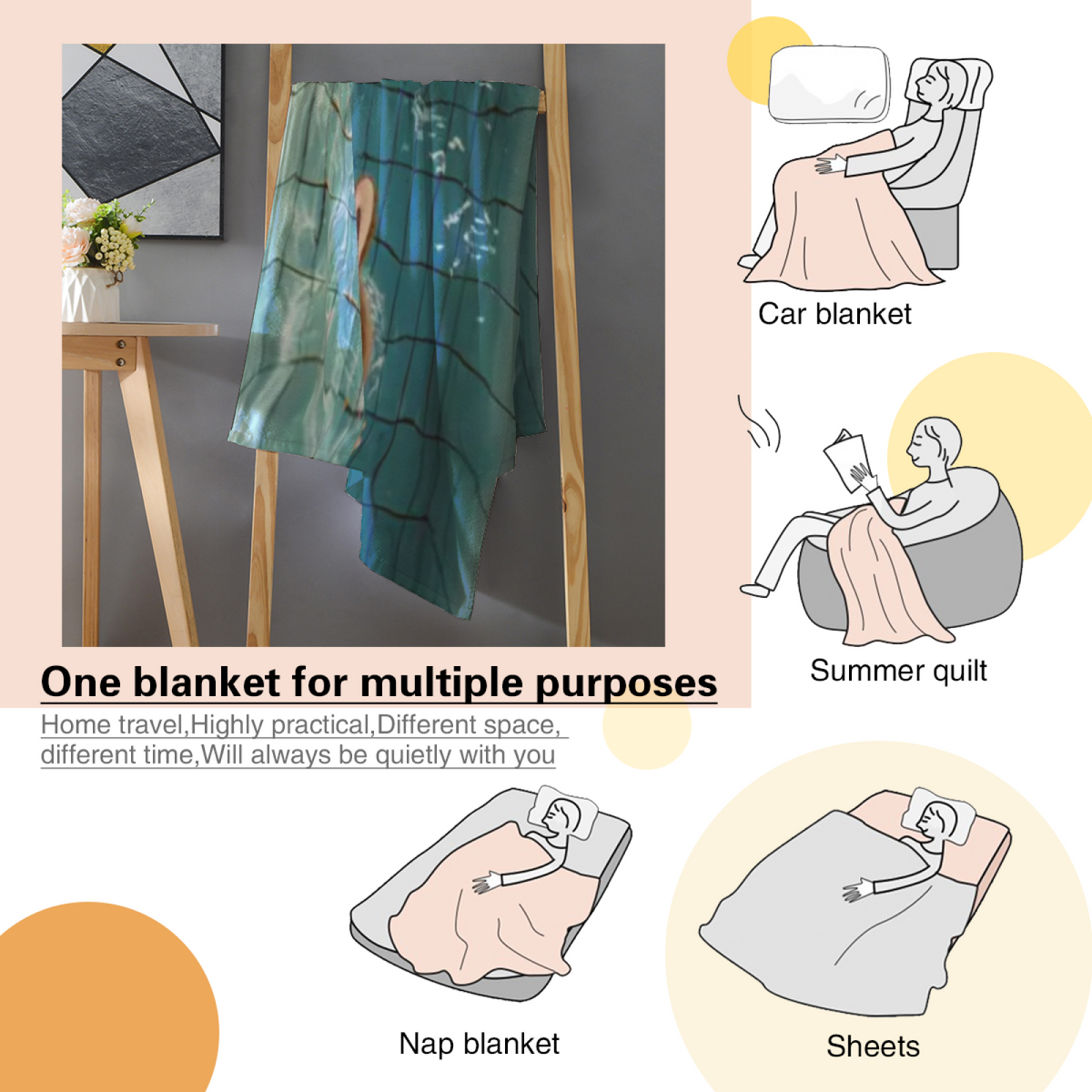 Dewdrop & Rhapsody Playful Graphic All-Season Flannel Blanket