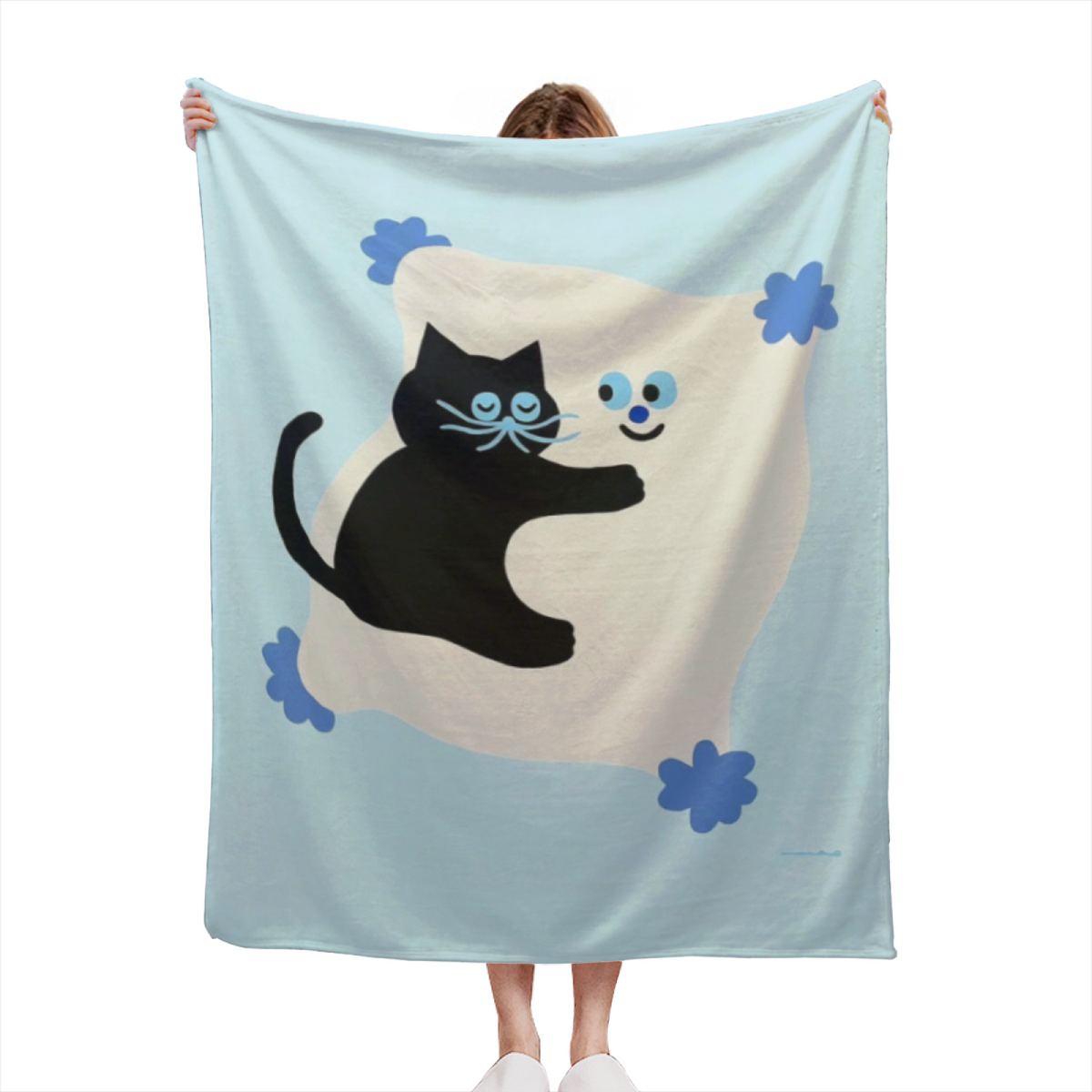Flannel Throw Blanket with Coastal Sonnet Cozy Cottage Artwork