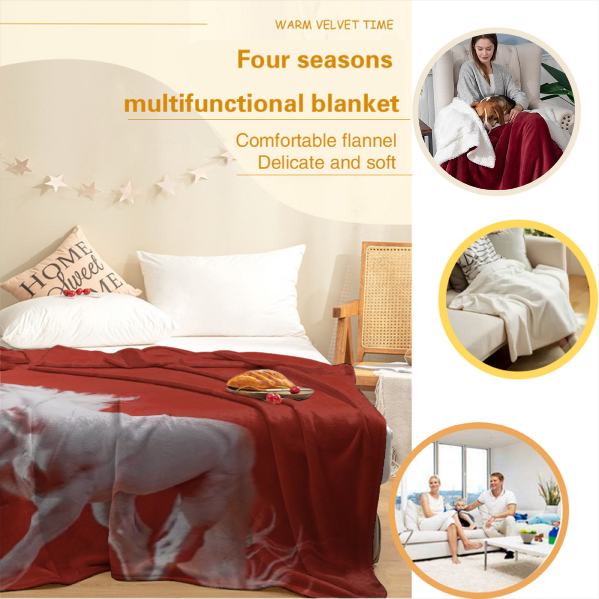 Electric Wonder Pastel Multicolor Modern Art Decorative Flannel Blanket
