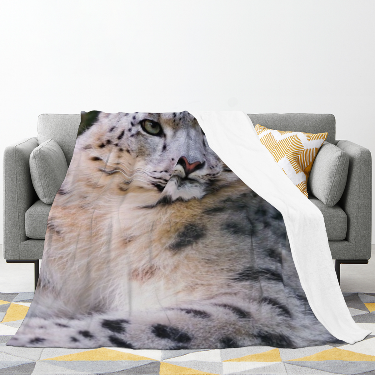 Soft Neutral Golden Trail Flannel Throw Blanket