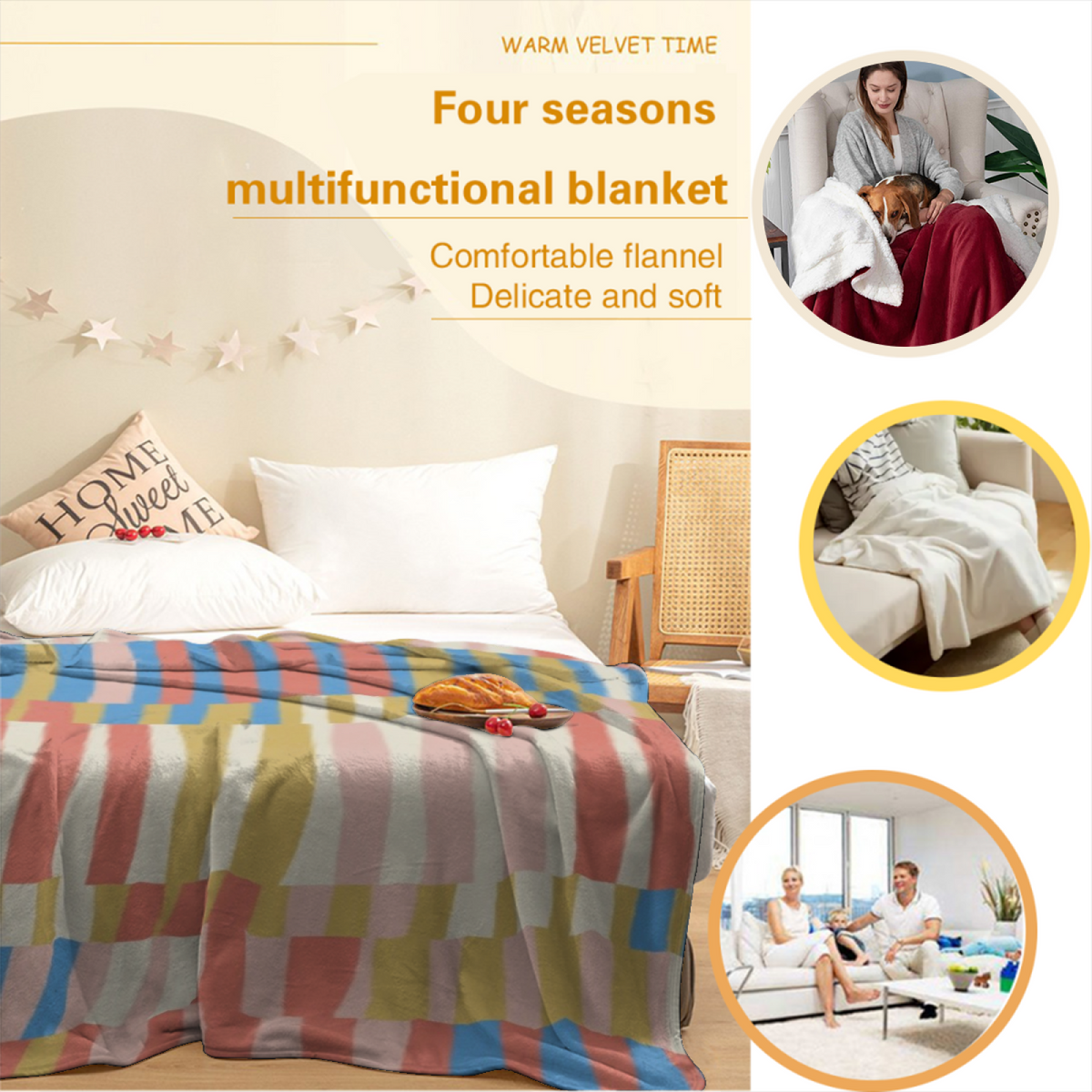 Enchanted & Tapestry Playful Graphic All-Season Flannel Blanket