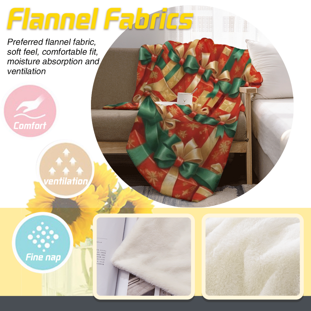 Rich Multicolor Whimsical Decor All-Season Flannel Blanket ¨C Alpine Sonnet Edition