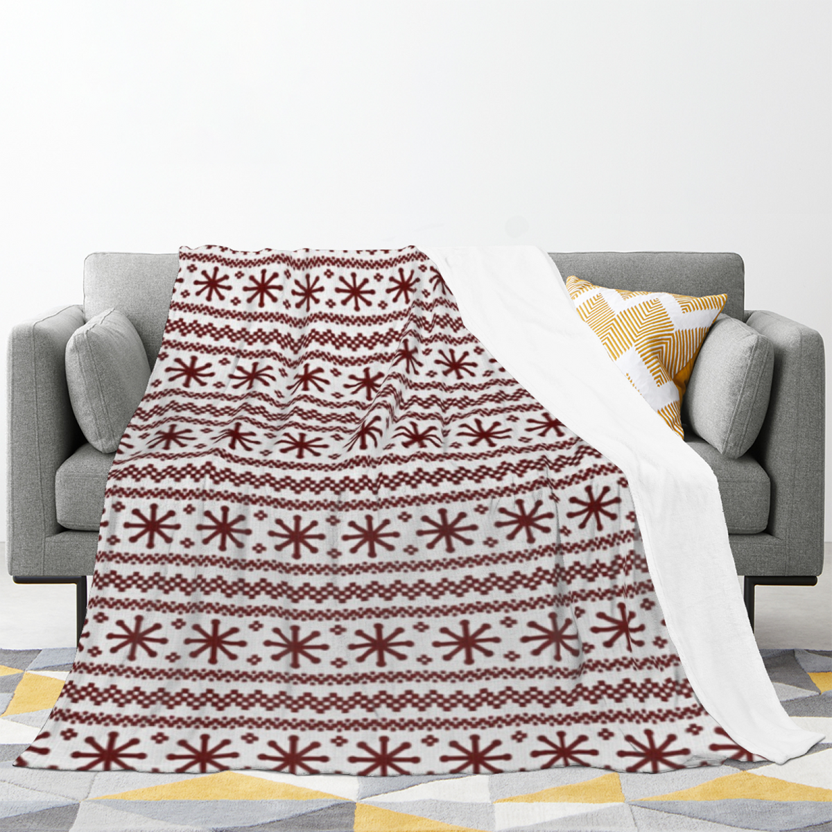 Pebble Kaleidoscope Contemporary Pattern Decorative Flannel Blanket