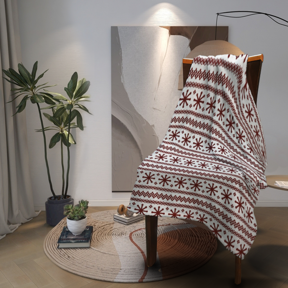 Pebble Kaleidoscope Contemporary Pattern Decorative Flannel Blanket