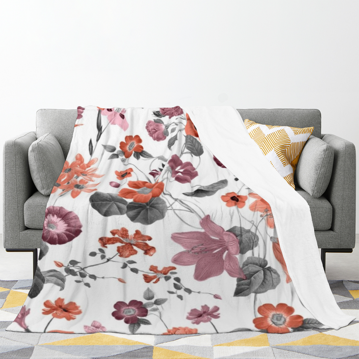 Rustic Wonder Home Accent Lightweight Flannel Throw ¨C Creamy Ivory