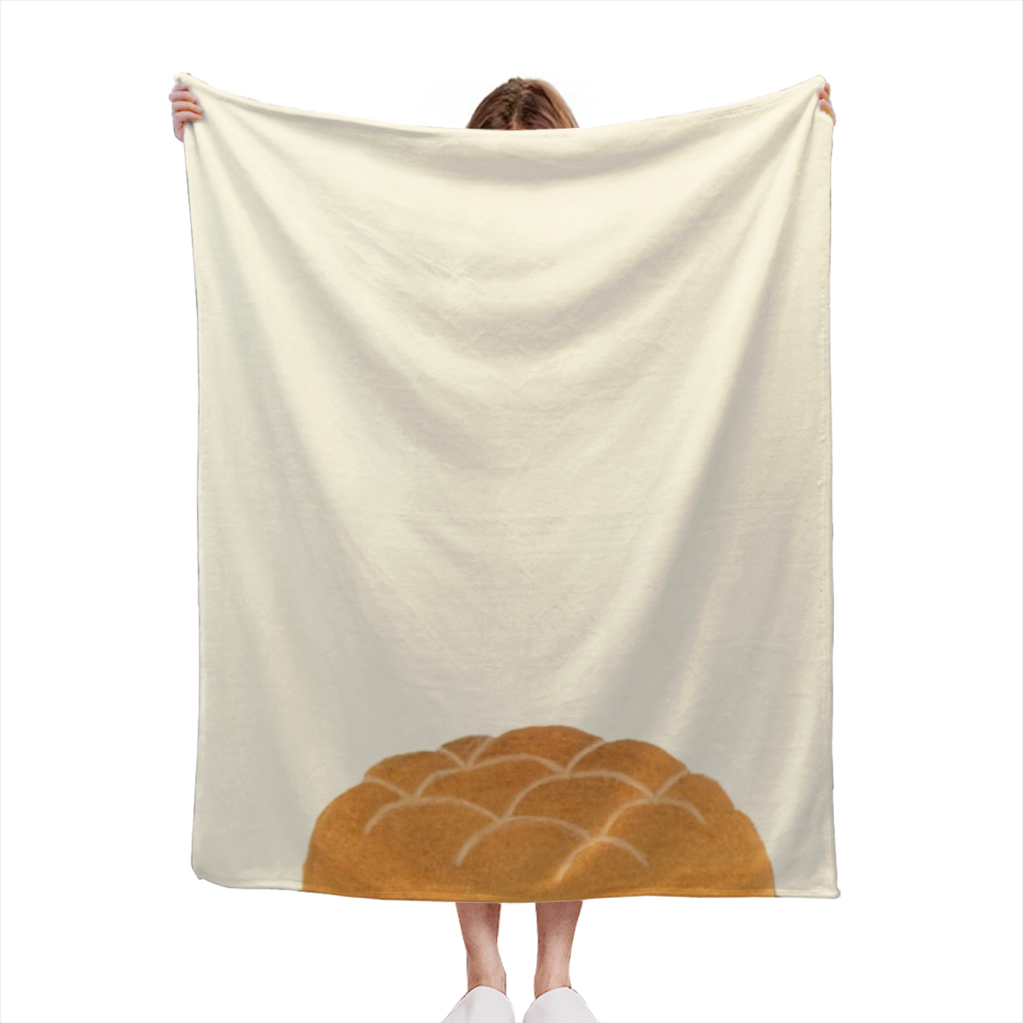 Cute Toast Flannel Throw Blanket ¨C Warm Breakfast Food Illustration