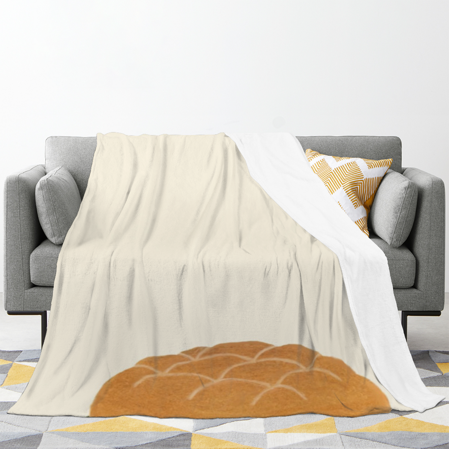 Cute Toast Flannel Throw Blanket ¨C Warm Breakfast Food Illustration