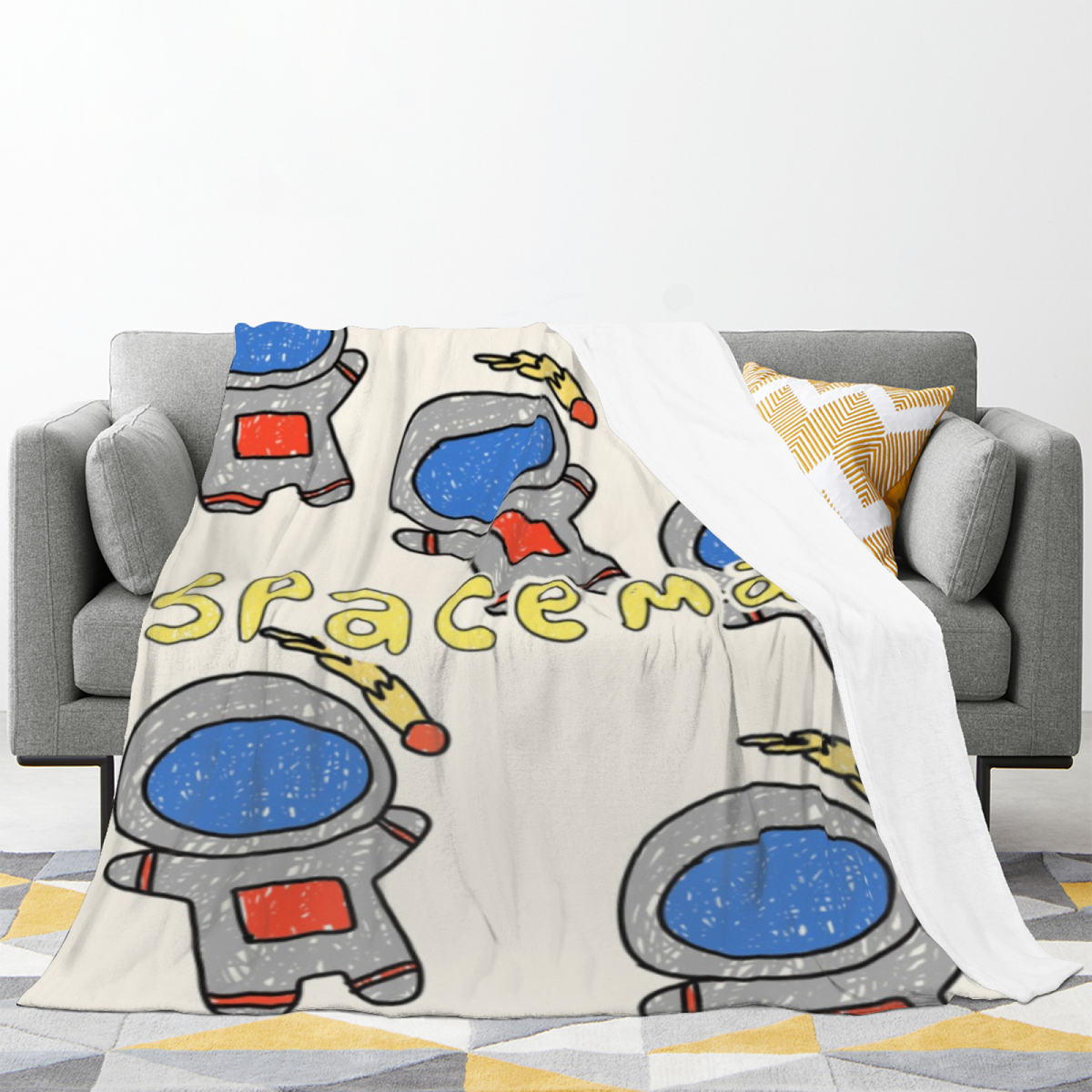 Zephyr Cascade Eclectic Pattern Flannel Throw Blanket
