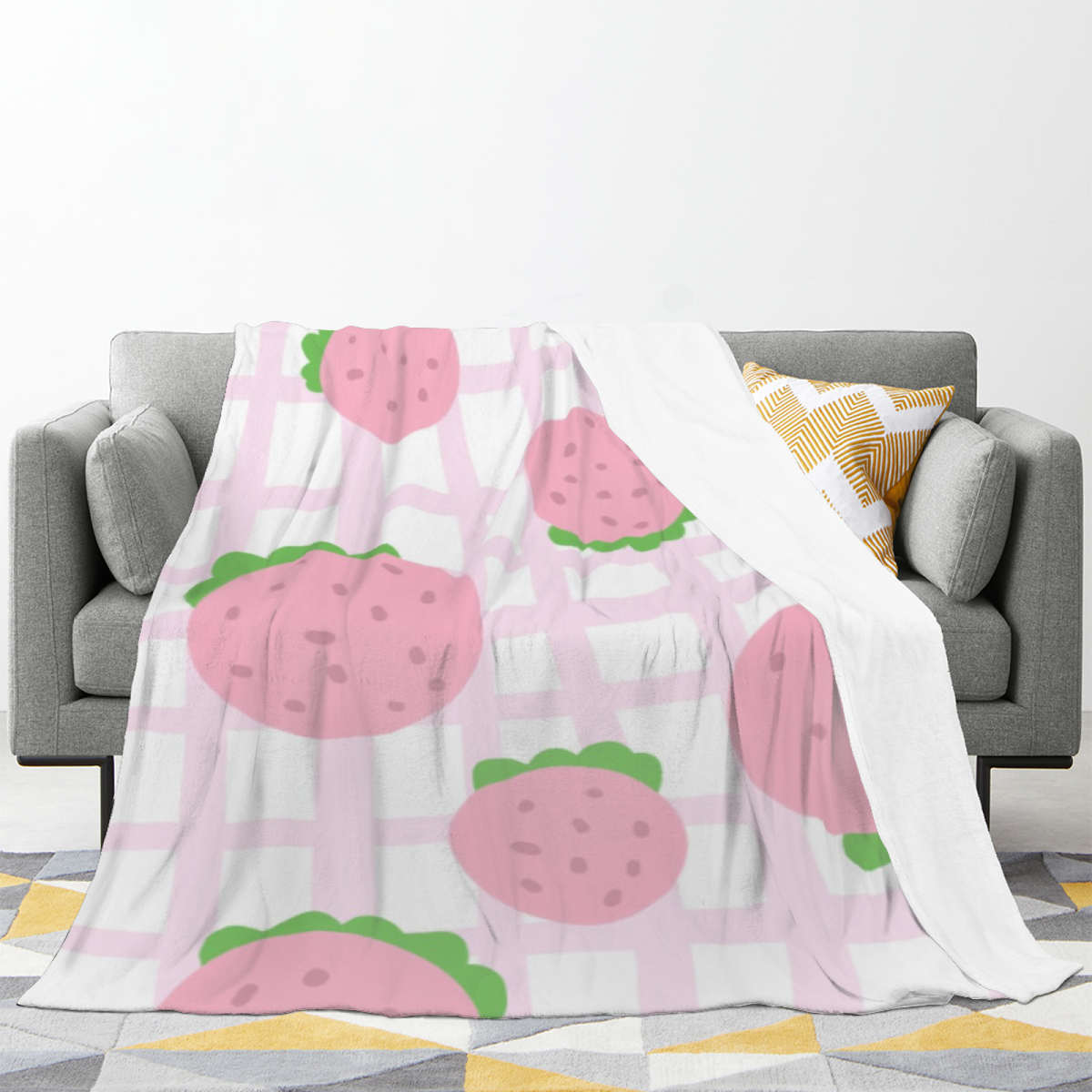 Terracotta Cascade Ivory Art Decorative Flannel Blanket