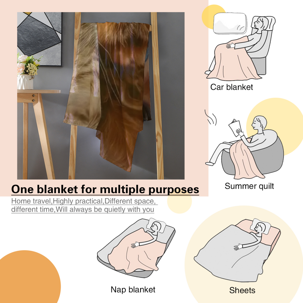 Soft Minimalist All-Season Flannel Blanket ¨C Breezy Nectar Collection