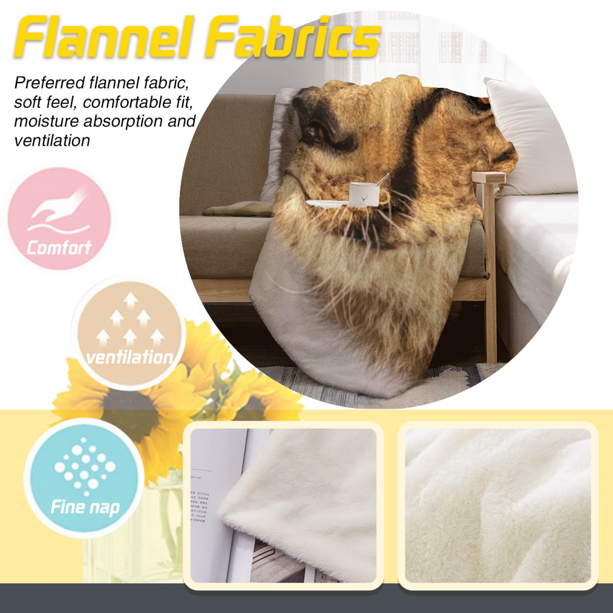 Azure Vista Soft Neutral Art Decorative Flannel Blanket