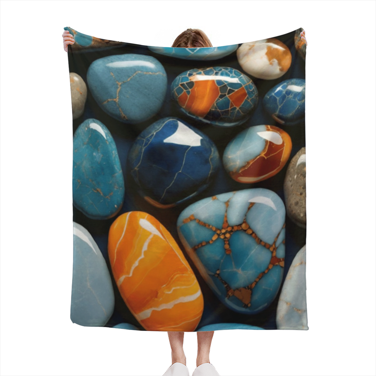 Serene & Harbor Playful Graphic Plush Flannel Throw