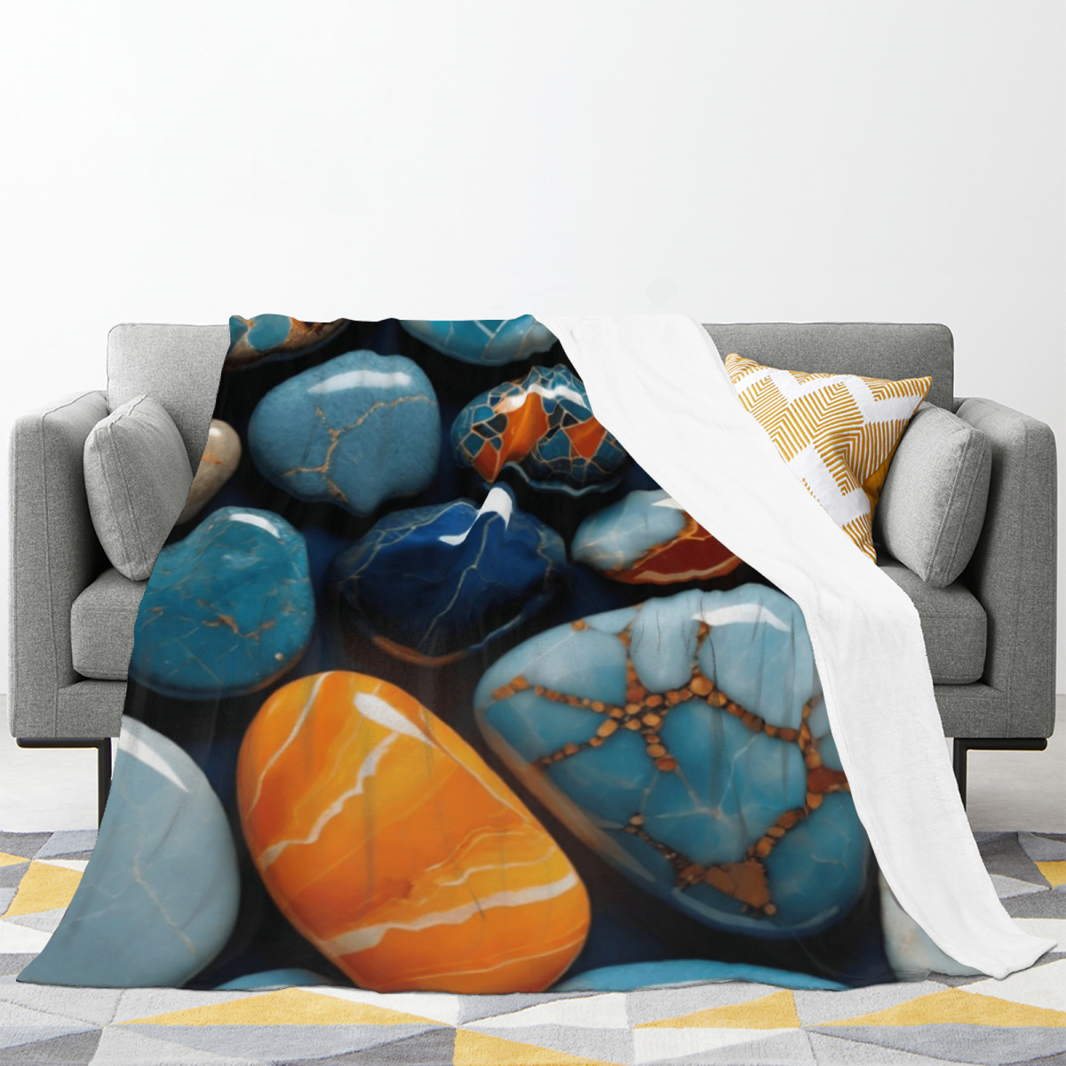 Serene & Harbor Playful Graphic Plush Flannel Throw