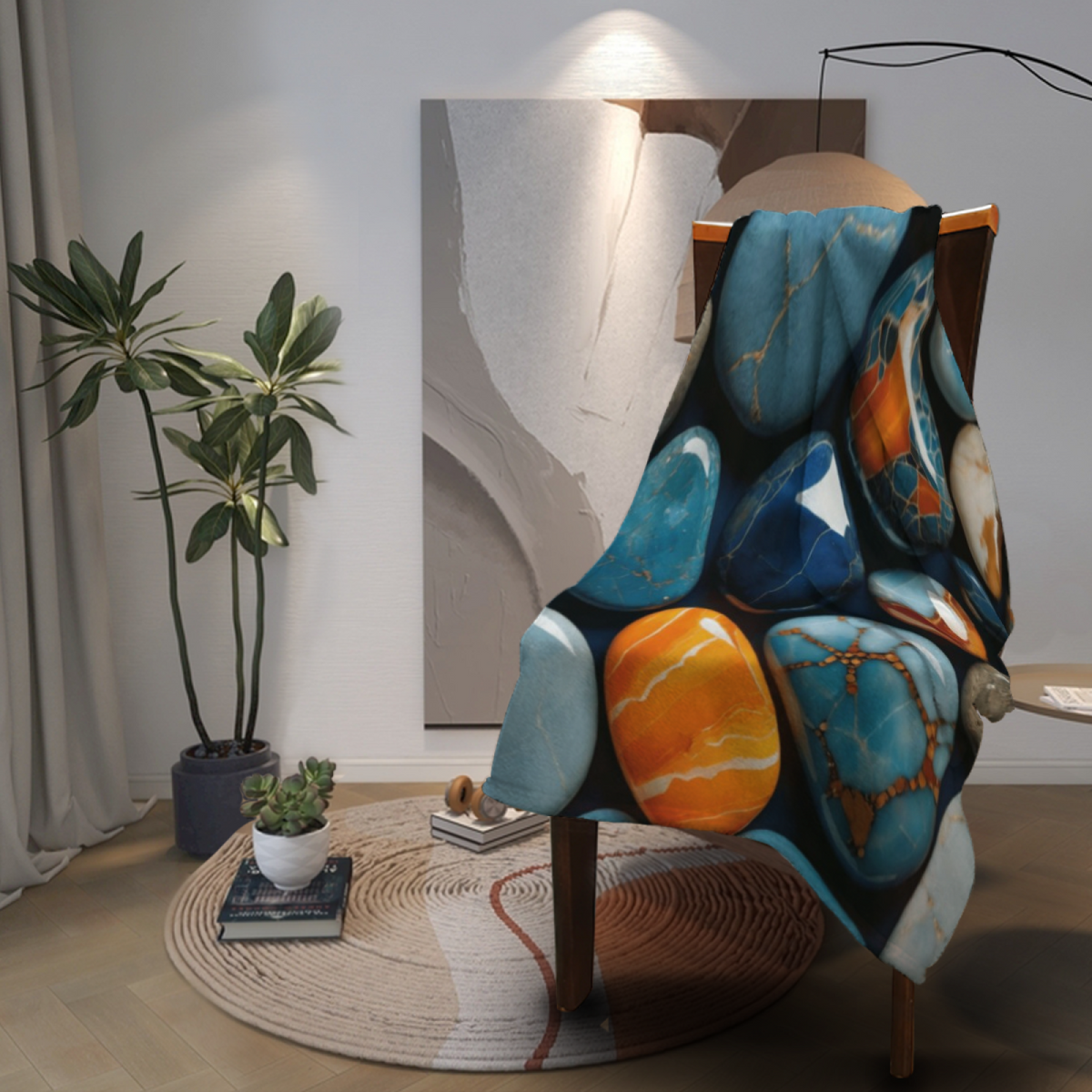 Serene & Harbor Playful Graphic Plush Flannel Throw