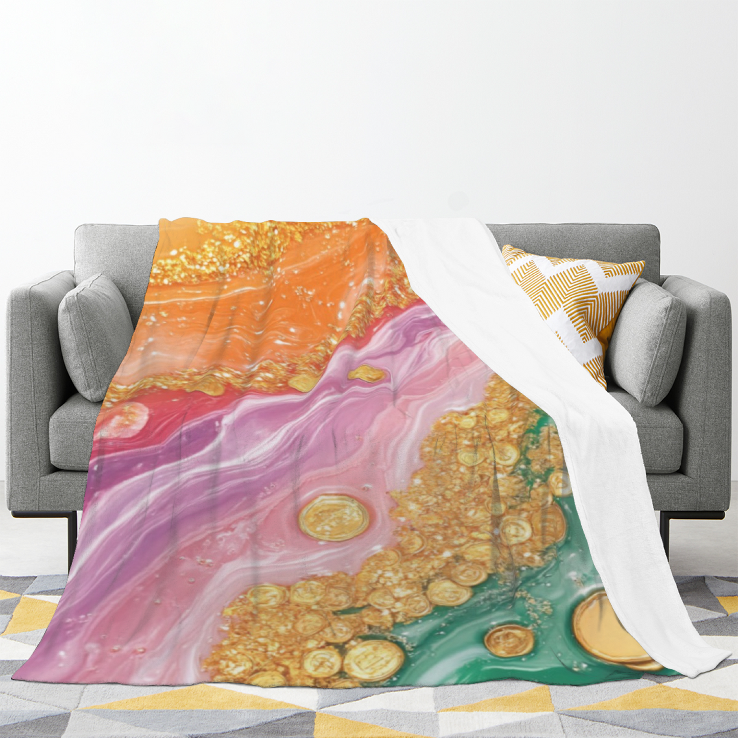 Stylish Graphic Throw Blanket ¨C Contemporary Artistic Printed Home Blanket