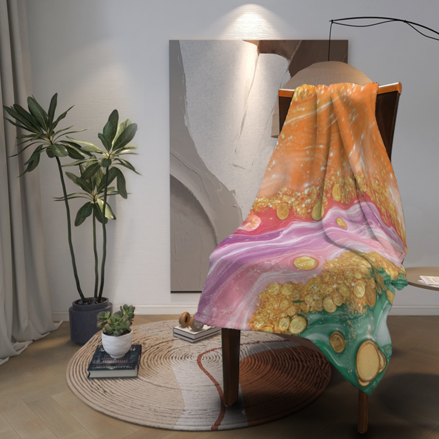 Stylish Graphic Throw Blanket ¨C Contemporary Artistic Printed Home Blanket