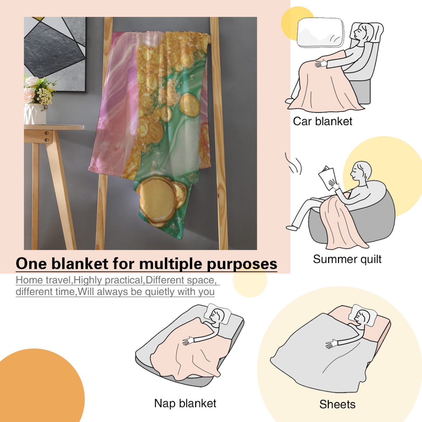 Stylish Graphic Throw Blanket ¨C Contemporary Artistic Printed Home Blanket