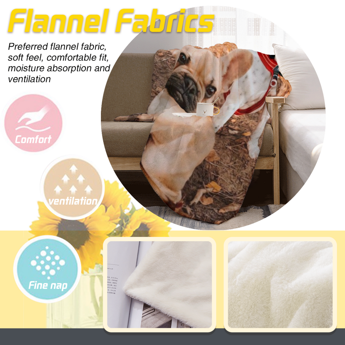 Decorative Earthy Multicolor Solstice Rhythm Soft Flannel Blanket