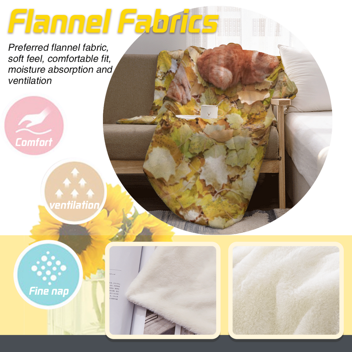 Watercolor Hearth Home Accent Lightweight Flannel Throw ¨C Rich Multicolor