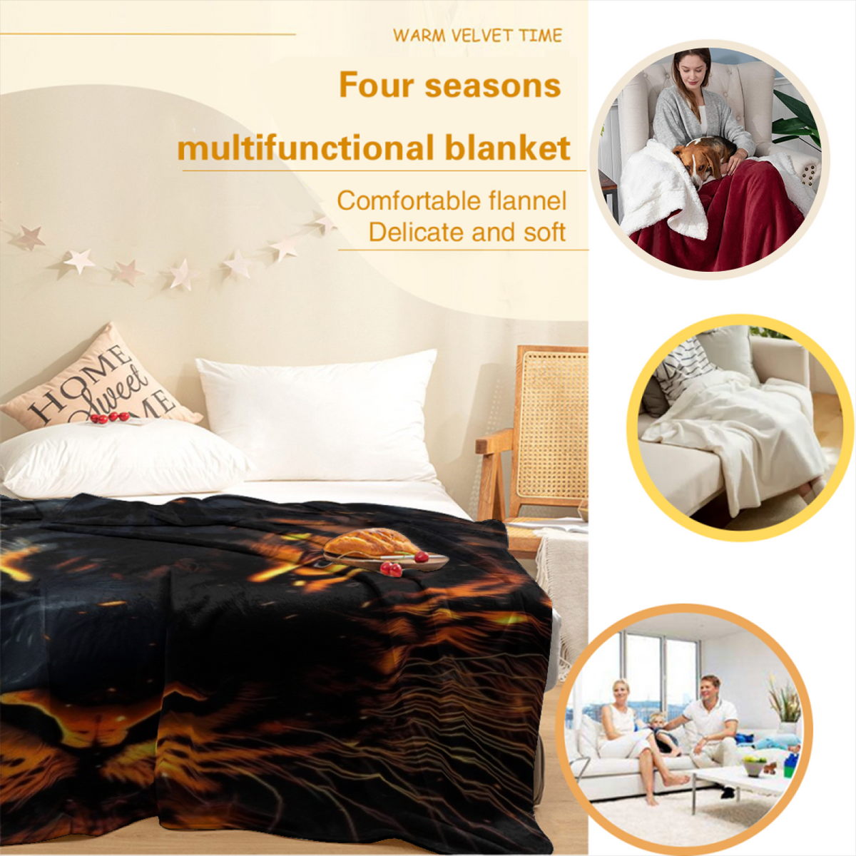 Willow Haven Whimsical Pattern Soft Flannel Blanket